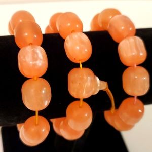 3 - Vintage stylish Bracelets. Creamsicle Pinkish orange.